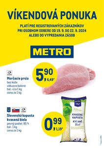 Propagačné noviny METRO, platné od 19.09.2024 do 22.09.2024.