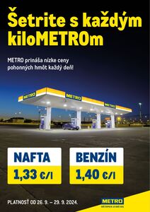 Propagačné noviny METRO, platné od 26.09.2024 do 29.09.2024.