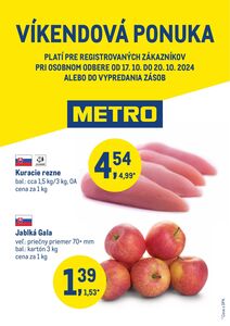 Propagačné noviny METRO, platné od 17.10.2024 do 20.10.2024.