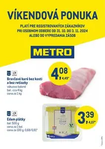 Propagačné noviny METRO, platné od 2024-10-31 do 2024-11-03.