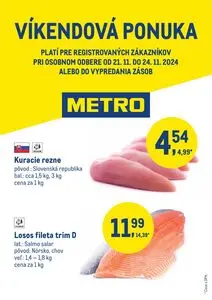 Propagačné noviny METRO, platné od 2024-11-21 do 2024-11-24.