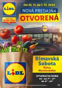 Propagačné noviny LIDL, platné od 2024-11-25 do 2024-12-01.