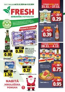 Propagačné noviny FRESH, platné od 2024-11-21 do 2024-12-04.