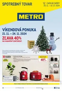 Propagačné noviny METRO, platné od 2024-11-20 do 2024-12-10.