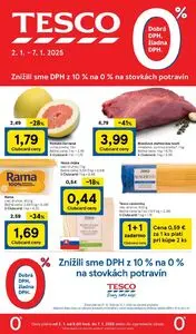 Propagačné noviny TESCO, platné od 2025-01-02 do 2025-01-07.