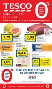 Propagačné noviny TESCO, platné od 2025-01-02 do 2025-01-07.