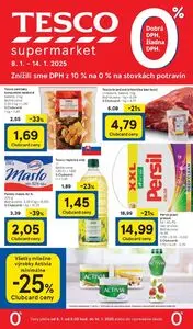 Propagačné noviny TESCO, platné od 2025-01-08 do 2025-01-14.