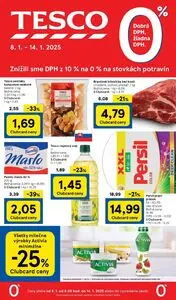 Propagačné noviny TESCO, platné od 2025-01-08 do 2025-01-14.