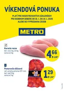 Propagačné noviny METRO, platné od 2025-01-16 do 2025-01-19.