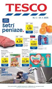 Propagačné noviny TESCO, platné od 2025-01-15 do 2025-01-21.