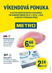 Propagačné noviny METRO, platné od 2025-01-23 do 2025-01-26.