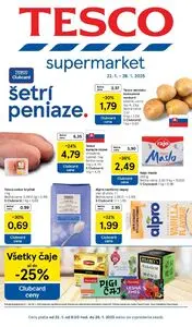 Propagačné noviny TESCO, platné od 2025-01-22 do 2025-01-28.