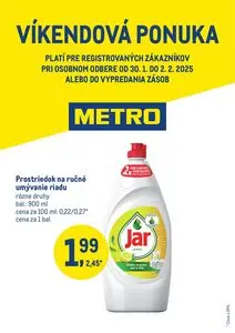 Propagačné noviny METRO, platné od 2025-01-30 do 2025-02-02.