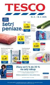 Propagačné noviny TESCO, platné od 2025-02-12 do 2025-02-18.