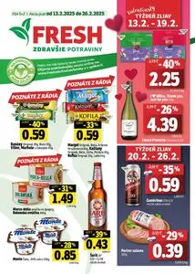 Propagačné noviny FRESH, platné od 2025-02-13 do 2025-02-26.