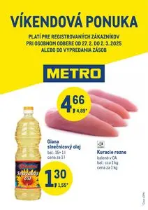 Propagačné noviny METRO, platné od 2025-02-27 do 2025-03-02.