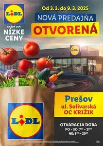 Propagačné noviny LIDL, platné od 2025-03-03 do 2025-03-09.