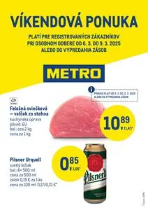 Propagačné noviny METRO, platné od 2025-03-06 do 2025-03-09.