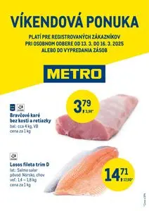 Propagačné noviny METRO, platné od 2025-03-13 do 2025-03-16.