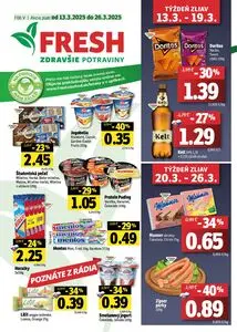 Propagačné noviny FRESH, platné od 2025-03-13 do 2025-03-26.