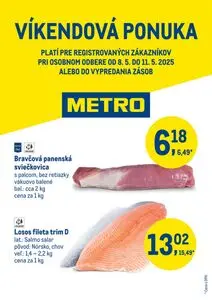 Propagačné noviny METRO, platné od 2025-05-08 do 2025-05-11.