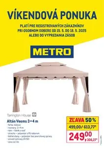 Propagačné noviny METRO, platné od 2025-05-15 do 2025-05-18.