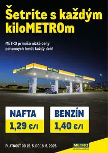 Propagačné noviny METRO, platné od 2025-05-15 do 2025-05-18.