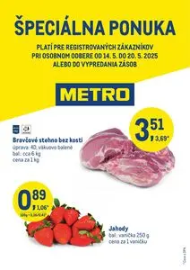 Propagačné noviny METRO, platné od 2025-05-14 do 2025-05-20.