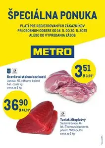 Propagačné noviny METRO, platné od 2025-05-14 do 2025-05-20.