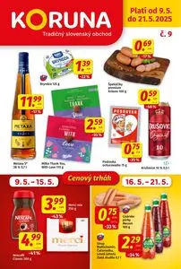 Propagačné noviny KORUNA, platné od 2025-05-09 do 2025-05-21.