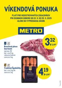 Propagačné noviny METRO, platné od 2025-05-22 do 2025-05-25.