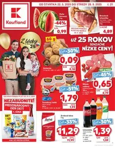 Propagačné noviny Kaufland, platné od 2025-05-22 do 2025-05-28.