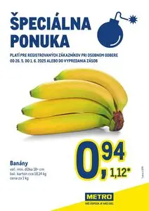 Propagačné noviny METRO, platné od 2025-05-26 do 2025-06-01.