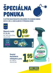 Propagačné noviny METRO, platné od 2025-05-29 do 2025-06-01.