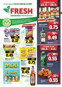 Propagačné noviny FRESH, platné od 2025-05-22 do 2025-06-04.