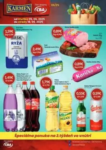 Propagačné noviny KARMEN CBA, platné od 2025-06-05 do 2025-06-18.