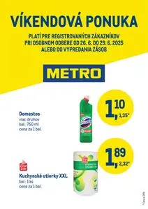 Propagačné noviny METRO, platné od 2025-06-26 do 2025-06-29.