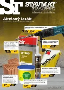 Propagačné noviny Stavmat Stavebniny, platné od 2025-05-12 do 2025-06-30.