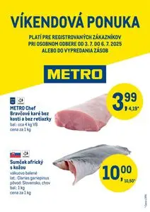 Propagačné noviny METRO, platné od 2025-07-03 do 2025-07-06.
