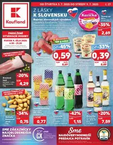 Propagačné noviny Kaufland, platné od 2025-07-03 do 2025-07-09.