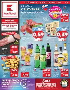 Propagačné noviny Kaufland, platné od 2025-07-03 do 2025-07-09.