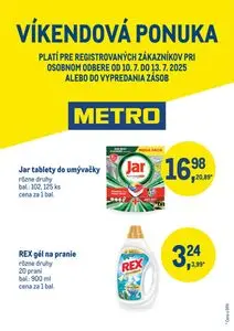Propagačné noviny METRO, platné od 2025-07-10 do 2025-07-13.