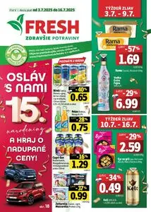 Propagačné noviny FRESH, platné od 2025-07-03 do 2025-07-16.