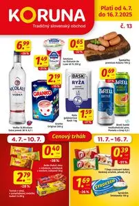 Propagačné noviny KORUNA, platné od 2025-07-04 do 2025-07-16.