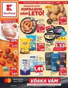 Propagačné noviny Kaufland, platné od 2025-07-10 do 2025-07-16.