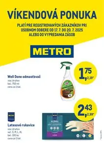 Propagačné noviny METRO, platné od 2025-07-17 do 2025-07-20.