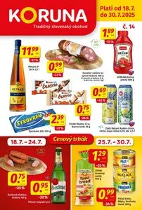 Propagačné noviny KORUNA, platné od 2025-07-18 do 2025-07-30.