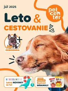 Propagačné noviny pet center, platné od 2025-07-01 do 2025-07-31.