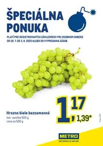 Propagačné noviny METRO, platné od 2025-07-28 do 2025-08-03.
