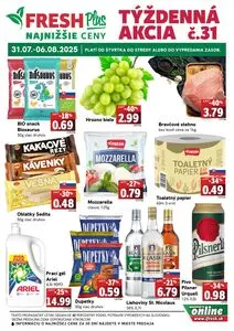 Propagačné noviny FRESH, platné od 2025-07-31 do 2025-08-06.